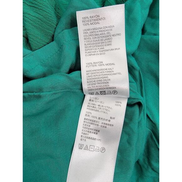 Tommy Bahama Midi Dress XS Layered Off Shoulders Green Cottagecore Bohemian - Picture 14 of 14